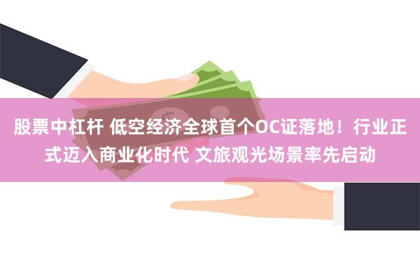 股票中杠杆 低空经济全球首个OC证落地！行业正式迈入商业化时代 文旅观光场景率先启动