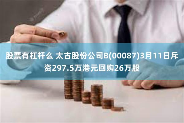 股票有杠杆么 太古股份公司B(00087)3月11日斥资297.5万港元回购26万股